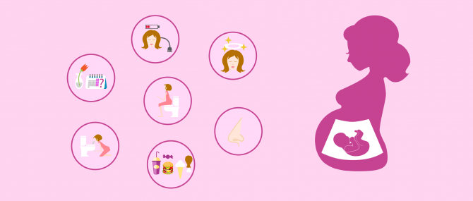 Changements physiques et hormonaux causés par la grossesse